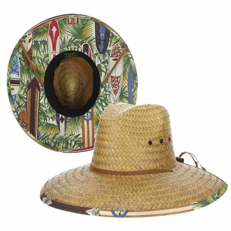 Island Palm Large Brim Lifeguard Beach Hat - DPC Outdoor Hats Lifeguard Hat Scala Hats MS502OS Coco OS (57 - 59 cm) 