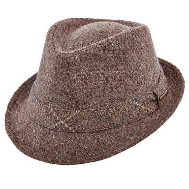 Italian Wool Fedora Hat with Plaid Band - Stetson Hats Fedora Hat Stetson Hats STW242 Brown Large 
