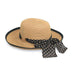 Julia Up Brim Hat with Polka Dot Chiffon Band - Wallaroo Hats Kettle Brim Hat Wallaroo Hats WSJULNT Natural M/L (58.5 cm) 