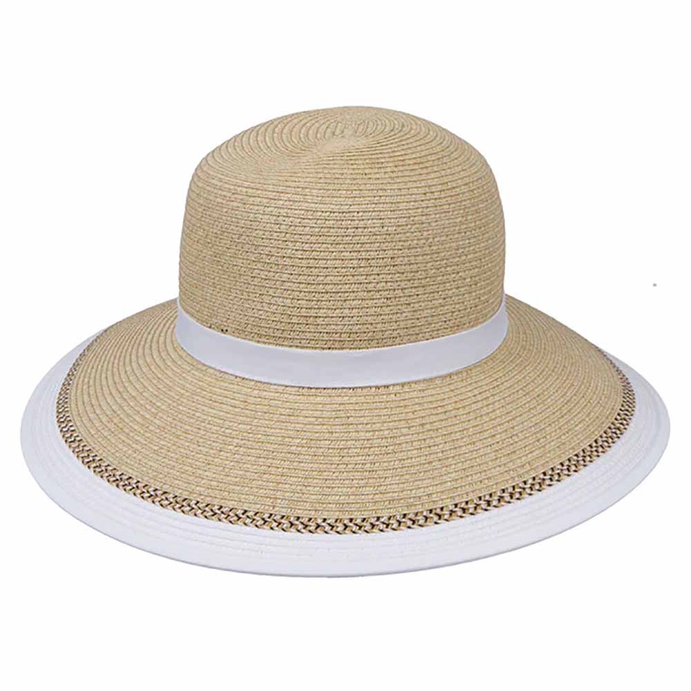 Karen Keith Straw No Back Hat with Ponytail Hole Facesaver Hat Great hats by Karen Keith BT9-CB-I White One Size 
