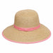 Karen Keith Tweed Straw Facesaver Hat with Ponytail Hole Facesaver Hat Great hats by Karen Keith BT9CB-G Pink  