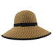 Karen Keith Tweed Straw Facesaver Hat with Ponytail Hole Facesaver Hat Great hats by Karen Keith BT9CB-H Beige Tweed  