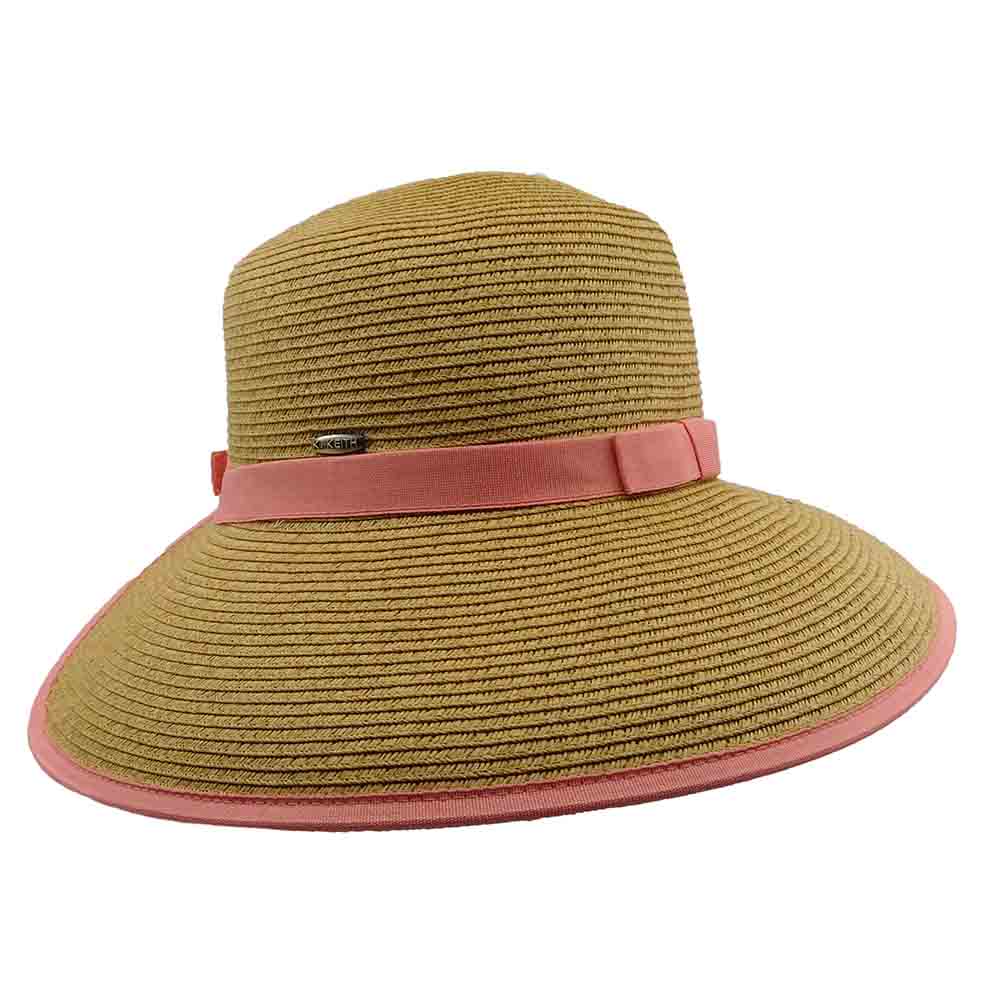Karen Keith Tweed Straw Facesaver Hat with Ponytail Hole Facesaver Hat Great hats by Karen Keith    
