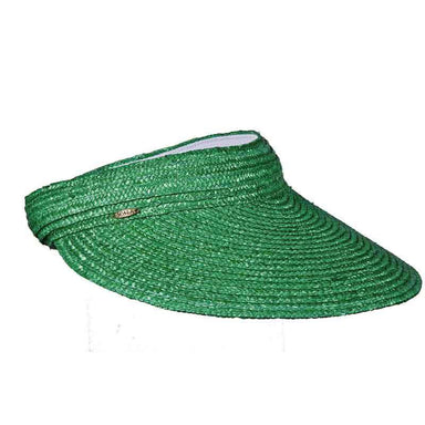 Braided Laichow Sun Visor - Bright-Fashion Colors - Scala Hats Visor Cap Scala Hats L202fashGN Kelly Green  