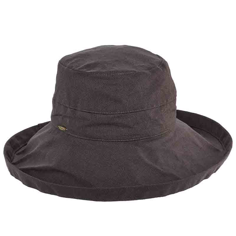 Cotton Up Turned Brim Golf Hat - Scala Hats for Women Kettle Brim Hat Scala Hats LC484-CHAR Charcoal M/L (57 - 58 cm) 