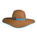 Ribbon Bound Straw Floppy Hat - Tropical Trends Floppy Hat Dorfman Hat Co. lp183TQ Turquoise  