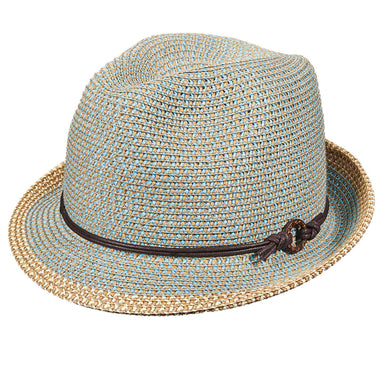Colorful Tweed Fedora Hat - Scala Hats Fedora Hat Scala Hats lp203 Turquoise Medium 