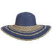 Criss-Cross Woven Beach Hat - Tropical Trends Wide Brim Sun Hat Dorfman Hat Co. lp275nv Navy  