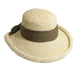 Rolled Brim Toyo Straw Hat with Gauze Tie - Scala Pronto Kettle Brim Hat Scala Hats lt94ol Olive  