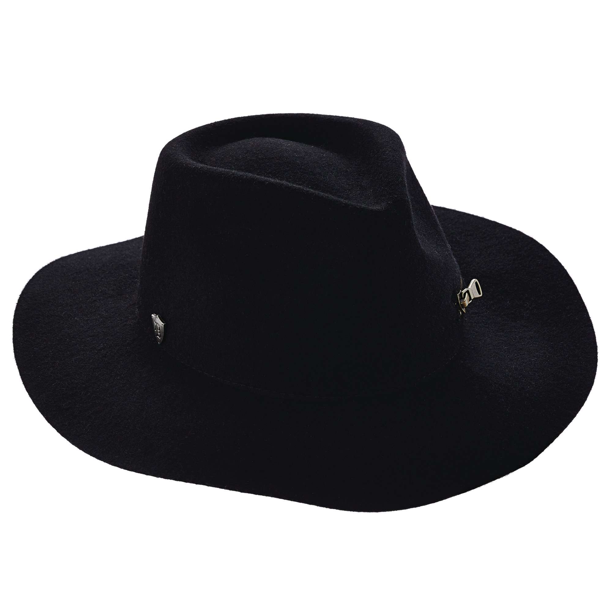 Callanan Hats Wool Felt Safari with Zipper Pocket - Unisex Safari Hat Callanan Hats WWlv370BK Black M/L (58.5 cm) 