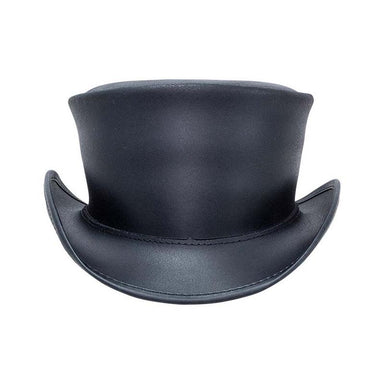 Marlow Leather Top Hat In Its Simple Beauty, Black - Steampunk Hatter Top Hat Head'N'Home Hats    
