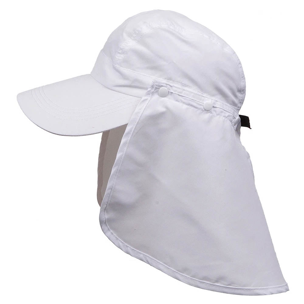 Microfiber Baseball Cap with Removable Neck Cape - Kenny K. Hats Cap Great hats by Karen Keith nc38whM White S/M  (54 - 57 cm) 