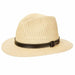 Nashville Wide Brim Fedora with Vegan Leather Belt - Scala Hats for Men Safari Hat Scala Hats MS318-NAT2 Natural Medium 
