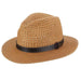 Nashville Wide Brim Fedora with Vegan Leather Belt - Scala Hats for Men Safari Hat Scala Hats MS318-TEA2 Tea Medium 