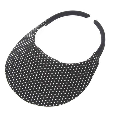 No Headache® Midsize Clip On Polka Dot Sun Visor Visor Cap No Headache PFCM-DOT2 Black/White  