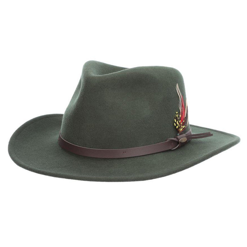 Packable Water Repellent Wool Felt Outback Hat, Small to 3XL - Scala Hats Safari Hat Scala Hats    