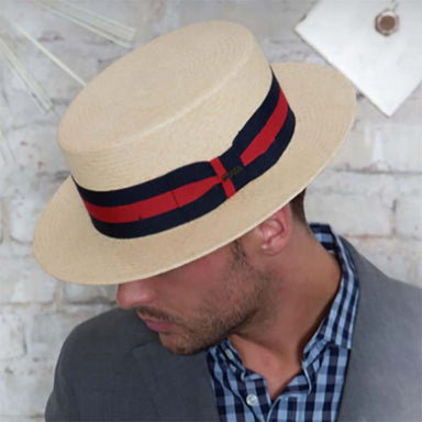 Paddock Handwoven Panama Skimmer Hat - Scala Classico Mens Hats Panama Hat Scala Hats    