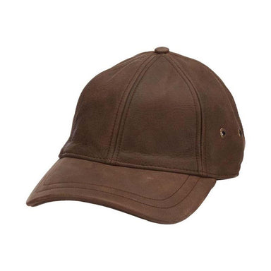 Payton Unstructured Oily Timber Leather Baseball Cap - Stetson Hat Cap Stetson Hats STW510-BRN Brown OS 