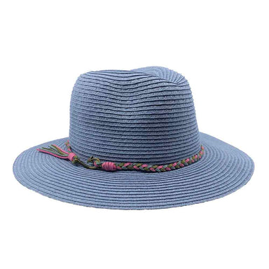Periwinkle Safari Hat with Suede Tie - John Callanan Safari Hat Callanan Hats cr329 Periwinkle  