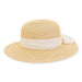 Petite Hats for Small Heads - Chiffon Bow Straw Wide Brim Beach Hat Wide Brim Sun Hat Sun N Sand Hats    
