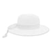 Petite Hats for Small Heads - Linen Bow Straw Wide Brim Sun Hat Wide Brim Sun Hat Sun N Sand Hats HK386 White Small (54 cm) 