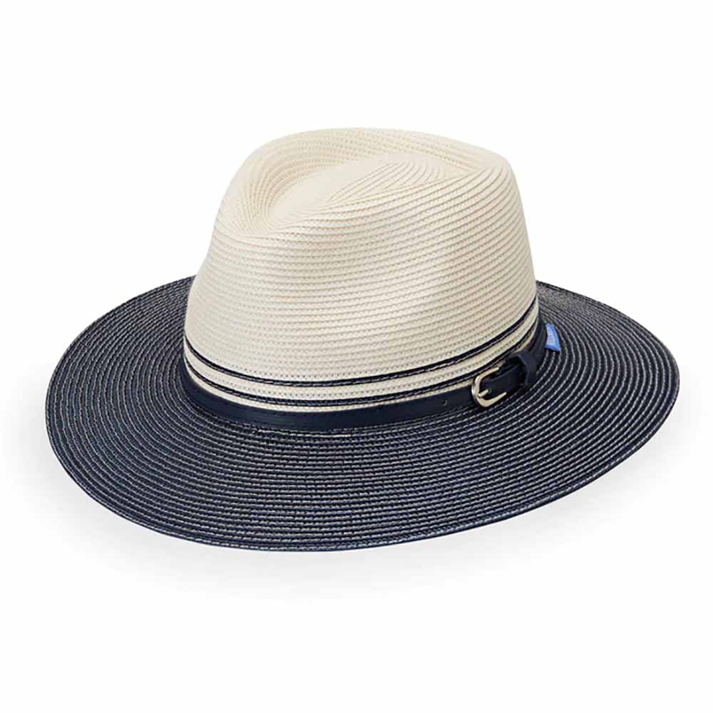 Petite Kristy Fedora Hat - Wallaroo Hats for Small Heads Safari Hat Wallaroo Hats PKRISTNV Ivory/Navy Small (55 cm) 