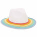Petite Safari Hat with Rainbow Stripe Brim - Sunny Dayz™ Safari Hat Sun N Sand Hats HK391 White Small (54-55 cm) 