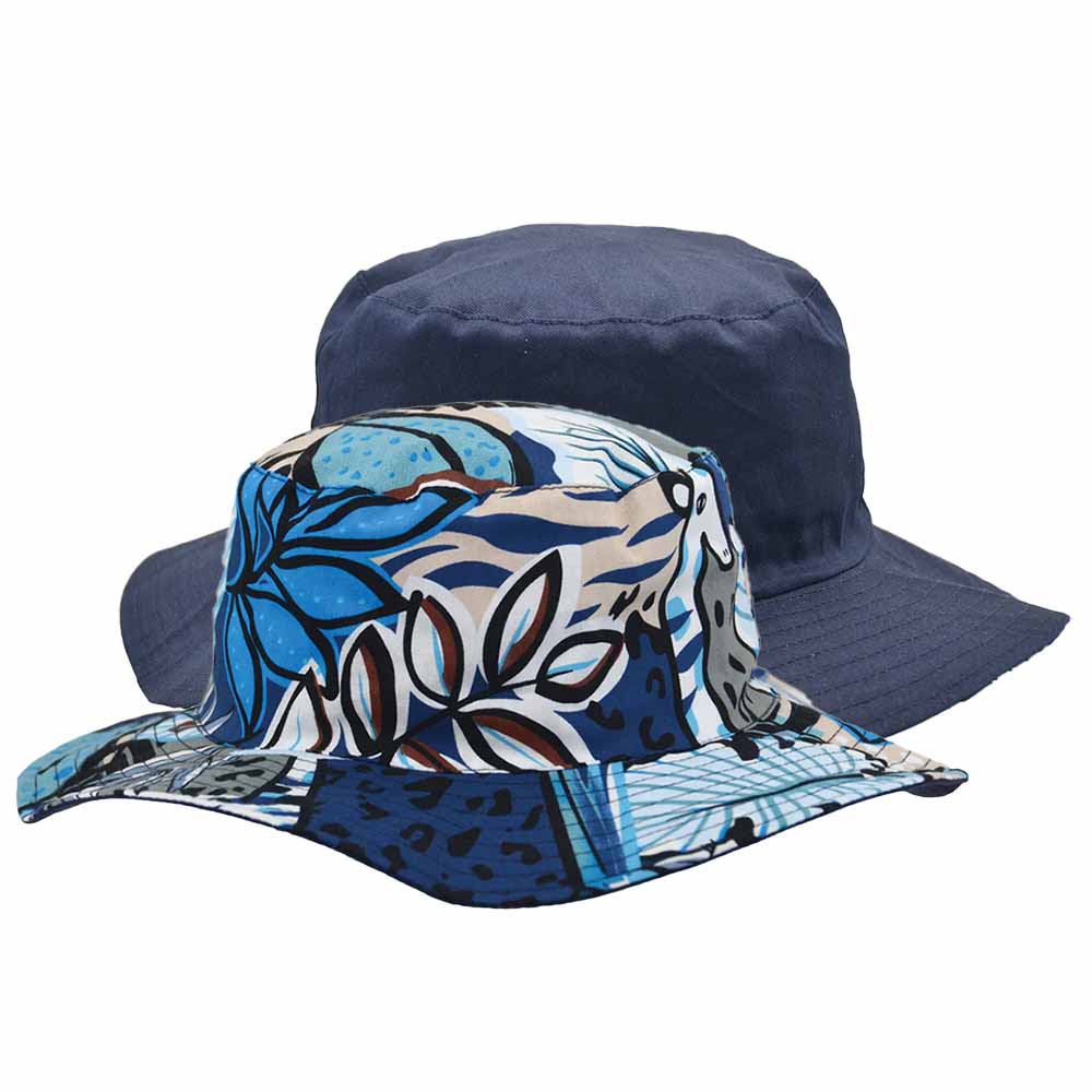 Reversible Wide Brim Cotton Boonie Hat - Karen Keith Hats Bucket Hat Great hats by Karen Keith CH98-Gx Navy L/XL (59-60.5 cm) 