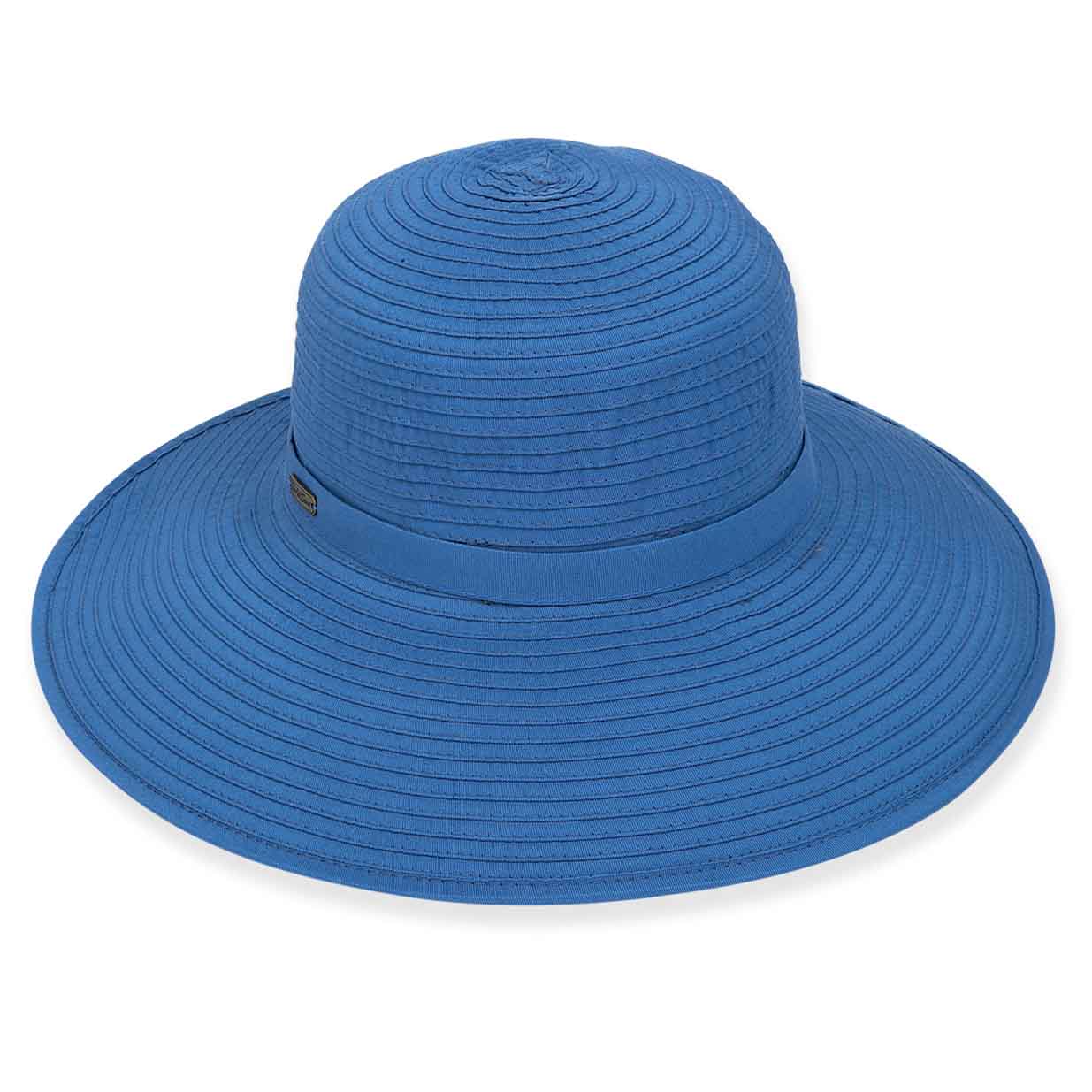 Ribbon Backless Facesaver Hat - Sun 'N' Sand Hats Facesaver Hat Sun N Sand Hats HH1286D Blue M/L (58 cm) 