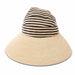 Ribbon and Straw Wide Brim Ponytail Sun Hat - Boardwalk Hats Visor Cap Boardwalk Style Hats    