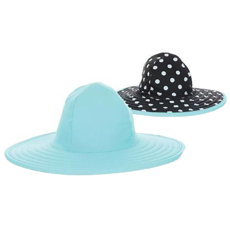 Sandpiper Lycra® Sun and Swim Hat for Girls - Scala Hats for Kids Wide Brim Hat Scala Hats C938-ASST Aqua XS (48-52 cm) 