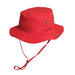Scala Kid's Nylon  Boonie with Chin Cord Bucket Hat Scala Hats C448RD Red Small (54 cm) 