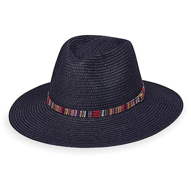 Sedona Safari Hat with Aztec Band - Wallaroo Hats Safari Hat Wallaroo Hats SED-24-NY Navy Medium/Large (58 cm) 