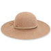 Soft Boiled Wool Wide Brim Hat with Multi Color Tie - Adora® Wool Hats Wide Brim Hat Adora Hats AD1319B Tan M/L (58 cm) 