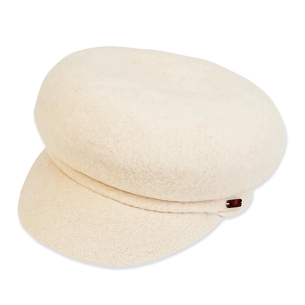 Soft Wool Fashion Newsboy Cap - Adora Hats Cap Adora Hats AD1049D Ivory Medium (57 cm) 