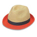 St. Tropez Two Tone Trilby Fedora Hat - Wallaroo Hats Fedora Hat Wallaroo Hats STTR-24-OR Red Orange M/L (58 cm) 