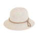Textured Ribbon Cloche Hat with Braided Tie - Sun 'N' Sand Hats Cloche Sun N Sand Hats hh1964A Natural  