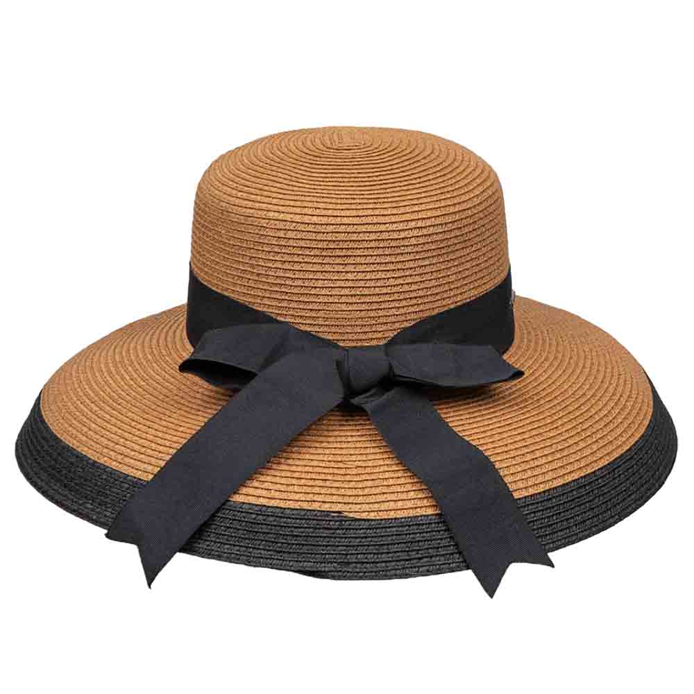 Tiffany Style Two Tone Summer Hat - Karen Keith Hats Wide Brim Hat Great hats by Karen Keith BT-7C Mocha Medium (57 cm) 