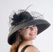 Tiffany Style Wide Down Brim Black Dress Hat - KaKyCO Dress Hat KaKyCO 301771 Black Medium (57 cm) 