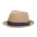 Tommy Bahama Woven Straw Fedora with TB Marlin Pin Fedora Hat Tommy Bahama Hats TBW264OSs Natural S/M (22 1/4") 