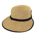 Tweed Straw Facesaver Hat with Ponytail Hole - JSA Facesaver Hat Jeanne Simmons    