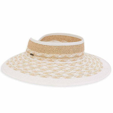 Two Tone Wrap Around Visor Hat - Sun 'N' Sand Hats Visor Cap Sun N Sand Hats HH2619A White  
