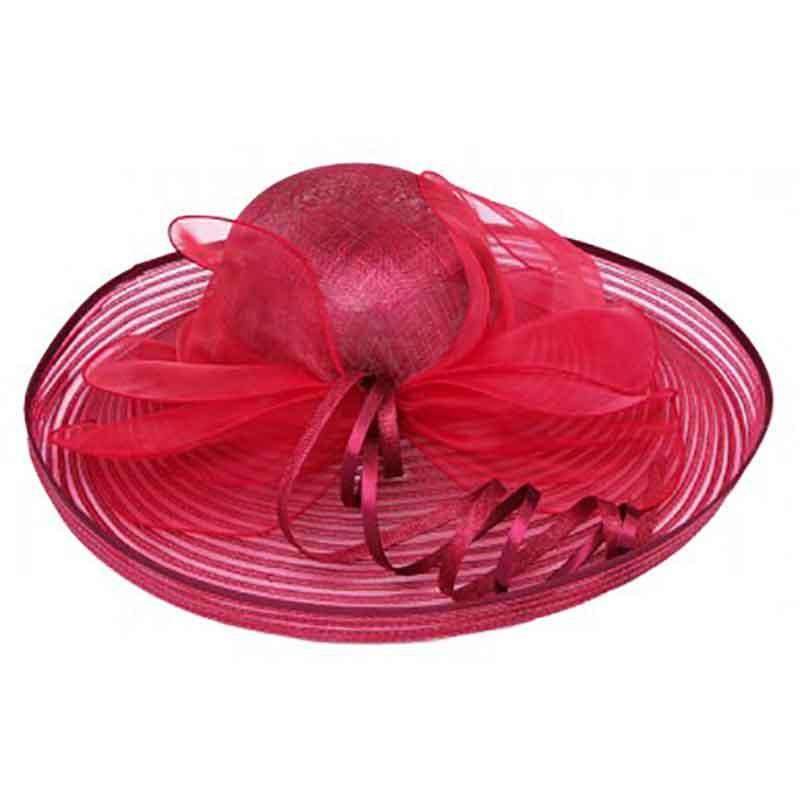 Sinamay and Crinoline Dress Hat with Satin Loop Accent Dress Hat Something Special Hat uq6609CB Cranberry