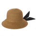 Ultrabraid Straw Cloche Hat with Facial Scarf - San Diego Hat Cloche San Diego Hat Company UBM4485OSNBK Brown Tweed OS (23 3/8") 