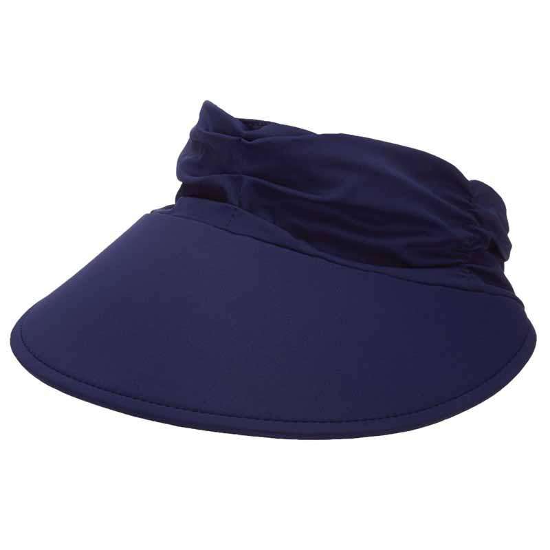 Lycra Swimsuit Sun Visors in Fashion Colors - Tropical Trends Visor Cap Dorfman Hat Co. v236nv Navy M/L (57-59 cm) 