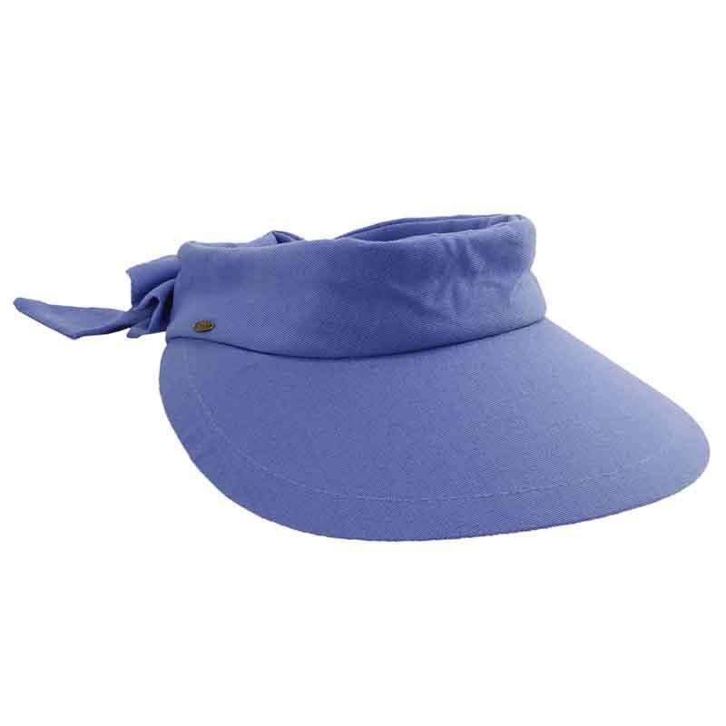 Large Round Linen Sun Visor with Bow - Scala Hats Visor Cap Scala Hats    