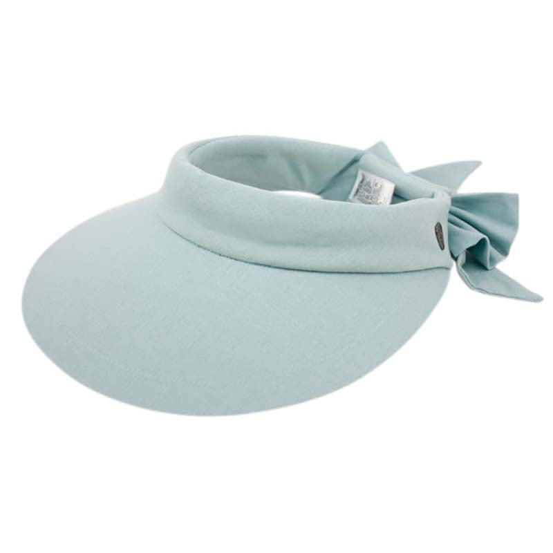 Wide Brim Cotton Sun Visor with Bow - Epoch Hats Visor Cap Epoch Hats V2722sf Seafoam  