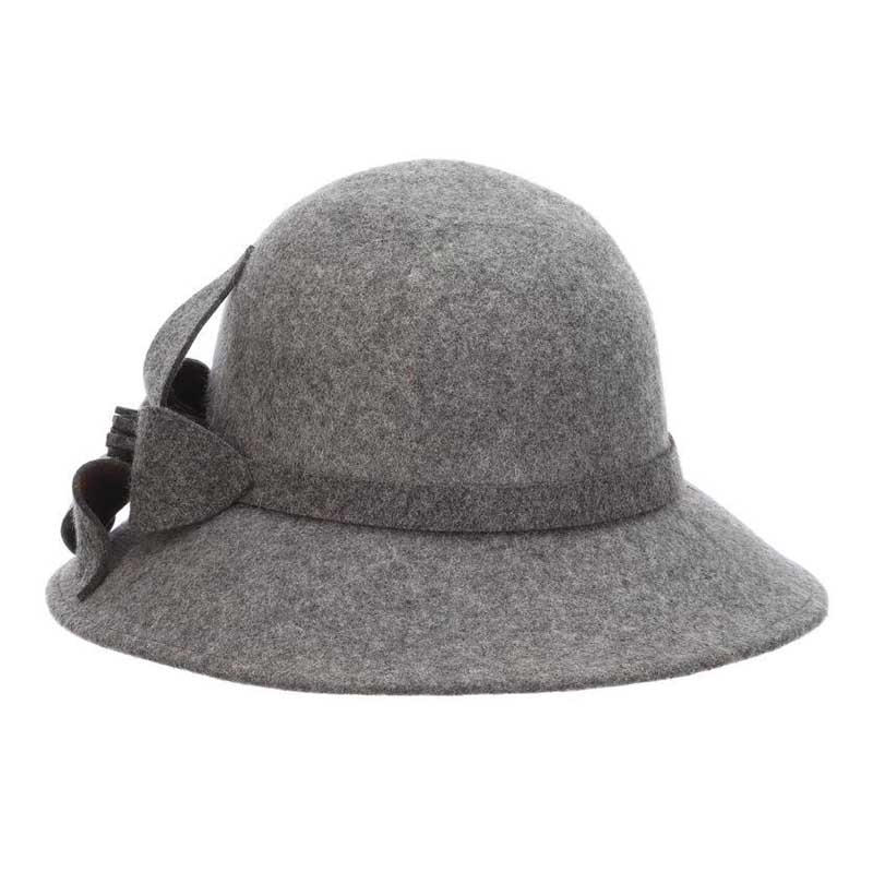 Large Flower Felt Cloche Winter Hat- Scala Hat Cloche Scala Hats    