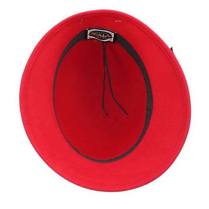 Wool Felt Cloche with Wide Ribbon Band - Scala Hat Cloche Scala Hats    