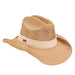 Woven Toyo Cowboy Hat with Tribal Pattern Band  - Sun 'N' Sand Hats Cowboy Hat Sun N Sand Hats HH2750B Tan M/L (58 cm) 